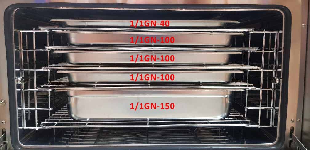 Turbo heteluchtoven 60x40cm 380V, 2 autorev. ventilatoren, vochtinj.