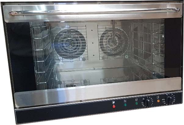 Turbo heteluchtoven 60x40cm 230V, 2 autorev. ventilatoren, vochtinj.