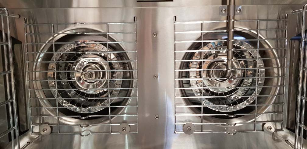 Turbo heteluchtoven 60x40cm 230V, 2 autorev. ventilatoren, vochtinj.