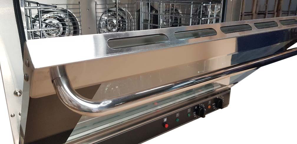 Turbo heteluchtoven 60x40cm 230V, 2 autorev. ventilatoren, vochtinj.