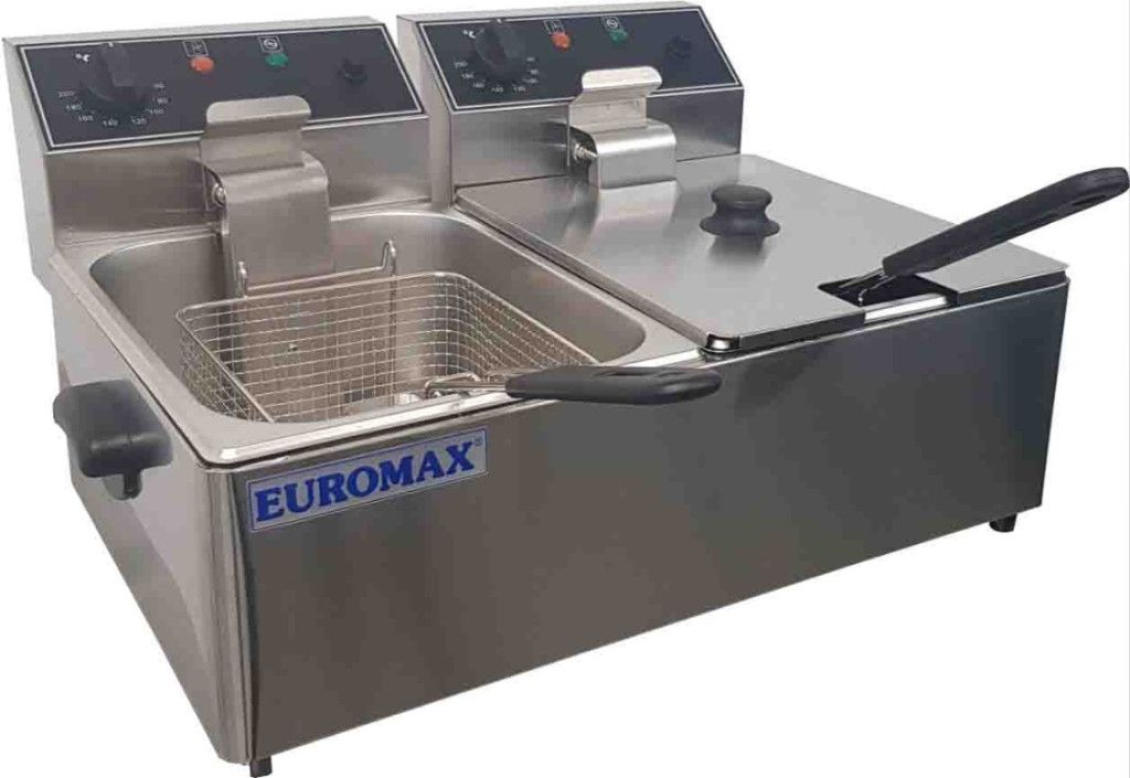 Euromax elektrische dubbele friteuse Linea Nero 1027N
