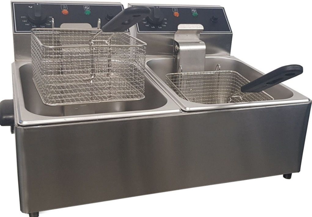 Euromax elektrische dubbele friteuse Linea Nero 1027N