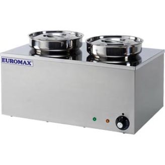 Euromax hetelucht bain-marie twee ronde potten, 2x 4,5 liter, 1056HL