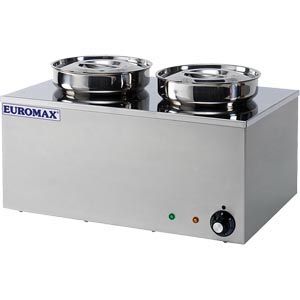 Euromax hetelucht bain-marie twee ronde potten, 2x 4,5 liter, 1056HL