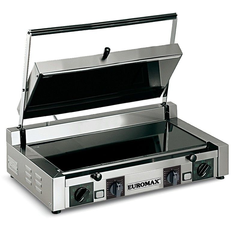 Euromax dubbele contactgrill keramisch glas vlak 1377VVTXL - 230 V.
